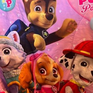 Twin size girls Paw Patrol Bedding, placed on daughter’s bed, never slept on.